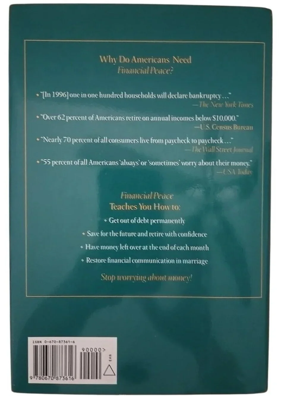 Financial Peace Restoring Family Financing Hope By Dave Ramsey Hardcover Book